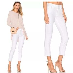 MOTHER Denim The Looker Crop in White Glass Slipper - Size 26